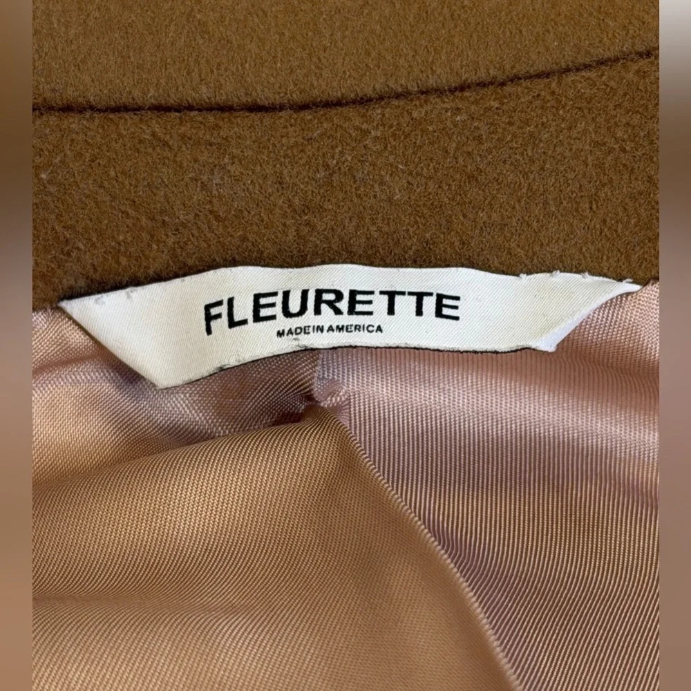 💫 FLEURETTE Mia Brown Camel Cashmere Classic Luxury Long Maxi Coat Trench Size 6